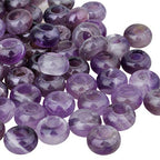 TUMBEELLUWA 40pcs Crystal Stone Large Hole Beads for Jewelry Making Macrame Beads for Hair Braids(14mmx8mm), Amethyst + Rose Quartz + Rock Crystal +Green Aventurine - color: #2 Green+Purple+White+Pink