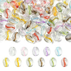 Stiesy 100Pcs Transparent Coffee Bean Glass Beads, Mixed Color Imitation Food Spacer Loose Beads Bulk for Bracelet Necklace Earring Making DIY Crafts 10x8.5x5.5mm - color: Coffee Bean-100pcs