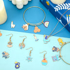 MARFOREVER 40 Pcs/20 Pairs Hanukkah Charms for Jewelry Making, Chanukah Blue White Enamel Charm Star of David Bangle Pendants for Bracelet Necklace Earrings Making Hanukkah Gift Decoration Accessories - style: Hanukkah