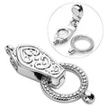 OHINGLT Fold Over Magnetic Necklace Clasps and Closures 18K Gold and Silver Plated Brass with Loop Magnet Converter for DIY Bracelet Jewelry Making - color: 2Pcs Silver-A