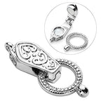 OHINGLT Fold Over Magnetic Necklace Clasps and Closures 18K Gold and Silver Plated Brass with Loop Magnet Converter for DIY Bracelet Jewelry Making - color: 2Pcs Silver-A