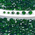 1040pcs 4/6/8mm Glass Beads Deep Green, Faceted Crystal Loose Rondelle Beads for Jewelry Making Bracelets Necklaces Suncatchers Plants Succulent DIY Crafts - color: Deep Green