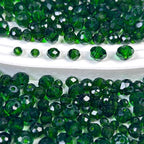 1040pcs 4/6/8mm Glass Beads Deep Green, Faceted Crystal Loose Rondelle Beads for Jewelry Making Bracelets Necklaces Suncatchers Plants Succulent DIY Crafts - color: Deep Green