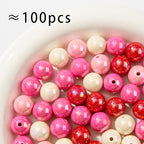16mm Acrylic Beads 100pcs Chunk Bubblegum Bead Beads for Pens for Necklace Jewelry Bracelets DIY Crafts Making (redpink) - color: redpink