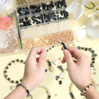 TOIPINIO Bracelet Making Kit Jewelry Making Supplies Kit Natural Stone Beads for Irregular Natural Stone with for DIY Craft Friendship Bracelet/Necklace/Earrings for Adults (Snowflake Obsidian) - color: Snowflake Obsidian