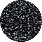 1000pcs Round Letter Beads 4x7mm Acrylic Alphabet Beads Spacer Beads for Jewelry Making Bracelets Necklace Earring Key Chains DIY Craft(R-Silver Letter Black Bead) - color: R-Silver Letter Black Bead