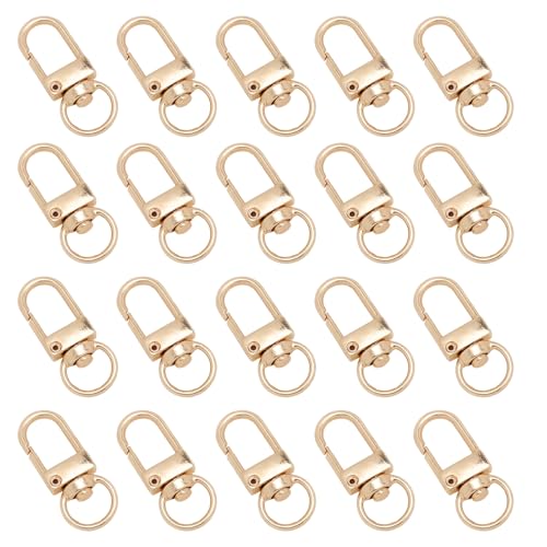 30PCS Gold Metal Lobster Claw Clasps, Swivel Lanyard Snap Hooks for Jewelry Making, Keychain, Bags, DIY Crafts and More - color: Gold