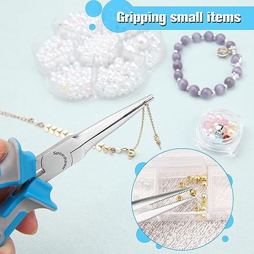SPEEDWOX Fine Tips Needle Nose Pliers - Long Nose Pliers With Serrated Jaw, Protective Cover For Jewelry Making, Fishing, Wire Looping & Beading - style: Upgrade Fine Tips Needle Nose