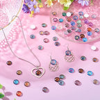 100Pcs/Set Flat Round Transparent Glass Cabochons with Pattern Eye Flatback Glass Dome Flatback Cab Beads for Photo Cameo Jewelry Making Necklace Ring DIY Crafts 12x4mm Random Flower - color: 100Pcs-12x4mm-Random Flower