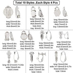 SUNNYCLUE 1 Box 36Pcs 9 Style Clip-on Earring Findings Adjustment Real Stainless Steel Screw Clip Earring Converters Findings Components for DIY Jewelry Making Crafting - color: Silver, Golden