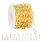 YOUBEIYEE 5 Meters Gold Plated Oval Jewelry Making Chains Roll Stainless Steel Chain Bulk for Women Necklace DIY - color: Ellipse Gold