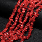 Chip Shells, 260pcs 5-8mm Irregular Beads with Holes, Red Shell & Garnet Chip Beads for Jewelry Making - color: Red