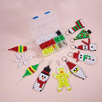 SUNNYCLUE 1 Box DIY Make 10PCS Christmas Theme Bead Pets Kit 8mm Pony Beads Assortment Box Set with Key Ring & Lanyard Clips, Instruction - color: 8mm Pony Beads Kit Christmas Themed
