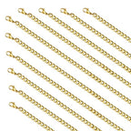 Gold Plated Chains for Jewelry Making Stainless Steel Cuban Necklace Bulk Hip Pop Punk Jewelry Gift (10pcs,16inch) - color: Gold 16", size: 1.4mm