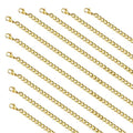 Gold Plated Chains for Jewelry Making Stainless Steel Cuban Necklace Bulk Hip Pop Punk Jewelry Gift (10pcs,16inch) - color: Gold 16", size: 1.4mm