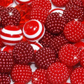 48 Pcs 20mm Beads for Pens Bubblegum Beads Red Crystal Acrylic Round Chunky Beads Sparkly Large Balls Beads for Pen Beadable Keychain Bracelet Necklace DIY Jewelry Making Supplies - color: Red Color