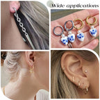 SUNNYCLUE 1 Box 12 Pairs 2 Colors Leverback Earring Hooks Huggie Hoops Real 18K Gold Plated Stainless Steel 14mm Round Lever Back Ear Wires Huggie Hoop Earring Findings for Jewelry Making Supplies