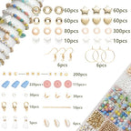 Xylise DIY Jewelry Making Kit, 1000+ Beads with Letters, Turquoise and Pearl Beads, Gold Charms, Bracelet Supplies (Colorful) - color: colorful