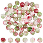 1 Box 50PCS 10MM Natural Watermelon Stone Beads Round Pink Green Persian Jade Tourmaline Energy Crystal Gemstone Power Loose Spacer Bead Bulk for Jewelry Making Bracelet Necklace DIY Craft - size: 10mm 50pcs
