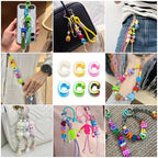 Beadthoven 20pcs Big Letter C Beads Large Hole Bubble Alphabet Acrylic Beads Charm Iridescent Plastic C Shape Loose Chunky Spacers for Jewelry Making Bracelet Necklace Keychains Shoelaces Crafts - color: C