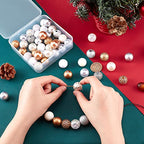 PH PandaHall 50pcs Gold Silver Acrylic Bubblegum Beads Christmas Pen Bead 20mm Chunk Beads Large Rhinestone Bead for Wedding Garland Jewelry Bracelet Necklace Pen Bag Chain Making - color: Gold