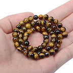 AD Beads Natural Gemstone Round Loose Beads 15" for Bracelet Necklace Earrings Jwelery Making Crafts DIY (4mm, Yellow Tiger Eye) - color: Yellow Tiger Eye, size: 4mm