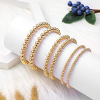 WILLBOND 1200 Pcs Round Spacer Beads for Jewelry Making 4/6/8 mm Smooth Ball Beaded Seamless Loose Ball Embellishments with Holes for Stackable Bracelet Craft(Gold) - color: Gold