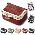 Zivyes Mini Jewelry Box Travel Small Coin Purse Organizer Case Genuine Leather Tiny Size (Red) - color: Red-Tiny