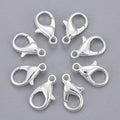 HDSupplies 100 Pieces - Lobster Clasps - Bright Silver Tone - 12x6mm w/ 1.2mm Hole - color: Bright Silver Tone, size: 12x6mm