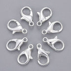 HDSupplies 100 Pieces - Lobster Clasps - Bright Silver Tone - 14x8mm / 1.8mm Hole - color: Bright Silver Tone, size: 14x8mm