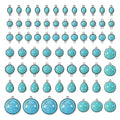 Pandahall 70Pcs Tibetan Style Teardrop Turquoise Connector Charms - Round Bohemian Earring Retro Antique Silver Western Link for DIY Boho Necklace Jewelry Making