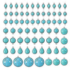 Pandahall 70Pcs Tibetan Style Teardrop Turquoise Connector Charms - Round Bohemian Earring Retro Antique Silver Western Link for DIY Boho Necklace Jewelry Making