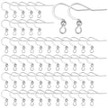 SUNNYCLUE 1 Box 100Pcs 304 Stainless Steel Earring Hooks Fish Hook Earring Wires Silver Earring Findings Ball Dot Earwires French Ear Hooks for jewellery Making Women Adults DIY Dangle Earrings Crafts - color: 100pcs 304 Stainless Steel Earring Hooks