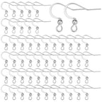 SUNNYCLUE 1 Box 100Pcs 304 Stainless Steel Earring Hooks Fish Hook Earring Wires Silver Earring Findings Ball Dot Earwires French Ear Hooks for jewellery Making Women Adults DIY Dangle Earrings Crafts - color: 100pcs 304 Stainless Steel Earring Hooks