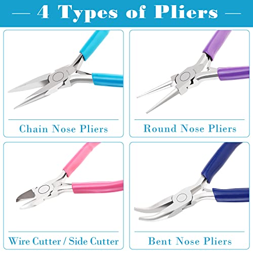 shynek 4pcs Jewelry Pliers Tools Kit for Crafts, Wire Wrapping, Jewelry Making Supplies - style: Set of 4