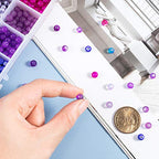 PH PandaHall 720pcs 8mm Purple Glass Beads 24 Color Round Bracelet Beads Loose Crystal Bead Craft Bead Bulk for Summer Friendship Bracelet Necklace Earring Jewelry Making DIY Craft Party Ornament - color: Purple