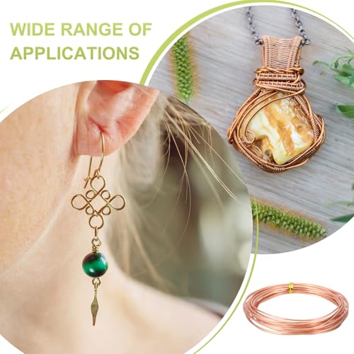 PATIKIL 99.9% Pure Copper Wire for Jewelry Making, 14 Gauge (1.6mm) Copper Craft Wire 14.8 Feet Beading Jewelry Making Supplies for Crafting Wreath Electroculture Gardening - size: 14 Gauge x 14.8 Feet