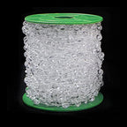 FQTANJU 200 Ft Acrylic Crystal Clear Beads String Roll, 8mm and 3mm Mixed, Party Garland Wedding Centerpieces Bridal Bouquet Crafts Decoration 60M - color: Crystal Clear