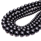 ABCGEMS Rio-Grande Black Onyx Beads from Brazil (Sourced from The Renowned Gem-Producing Region of Rio Grande do Sul, Brazil - Mohs Hardness 7) Mirror-Like Polish Smooth Round 10mm - color: Black Onyx (From Brazil)