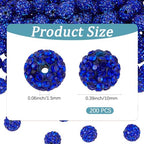 200PCS 10MM Blue Rhinestone Beads with Hole Polymer Clay Round Sparkly Grade A Pave Disco Ball Shiny Charms Loose Spacer Bead Bulk for Jewelry Making Bracelets Earrings Keychains DIY Crafts - color: Blue, size: 10mm 200pcs