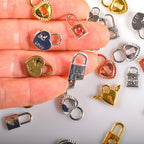 stino 100 Gram Metal Charms for Jewelry Making, Silver & Gold Plated, Bulk Pack for Bracelets, Necklaces, Crafts - color: Heart Lock Mixed Color