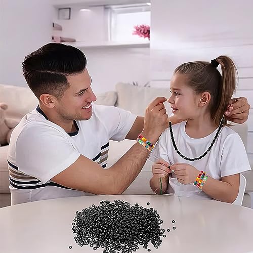QPIXVB 1100PCS Pony Beads Black,Beads for Jewelry Making,Friendship Bracelet Kit Bead for Bracelets Making,Bulk Plastic Hair Bead for Crafts - color: black beads