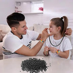 QPIXVB 1100PCS Pony Beads Black,Beads for Jewelry Making,Friendship Bracelet Kit Bead for Bracelets Making,Bulk Plastic Hair Bead for Crafts - color: black beads