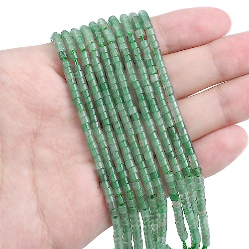 BEADIA Natural Green Aventurine Spacer Beads Caps Flat Round Loose Beads for Beading Jewelry Making 3mmx2mm 38cm - color: Green Aventurine, size: Flat Round 3mm x 2mm