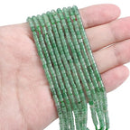 BEADIA Natural Green Aventurine Spacer Beads Caps Flat Round Loose Beads for Beading Jewelry Making 3mmx2mm 38cm - color: Green Aventurine, size: Flat Round 3mm x 2mm