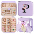 AYGXU Travel Jewelry Box for Women and Girls - Small Case With Initial A-Z - Teacher Gifts - color: purple, size: P