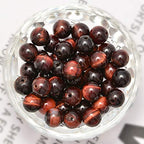 NCB 100pcs Genuine Gemstone Loose Beads 6mm Natural Stone Beads Round Real Energy Stones for DIY Jewelry Making Bracelet Necklace, Stretch Unisex (Red Tiger's Eye, 6mm 100Beads) - color: Red Tiger's Eye, size: 6mm 100Beads
