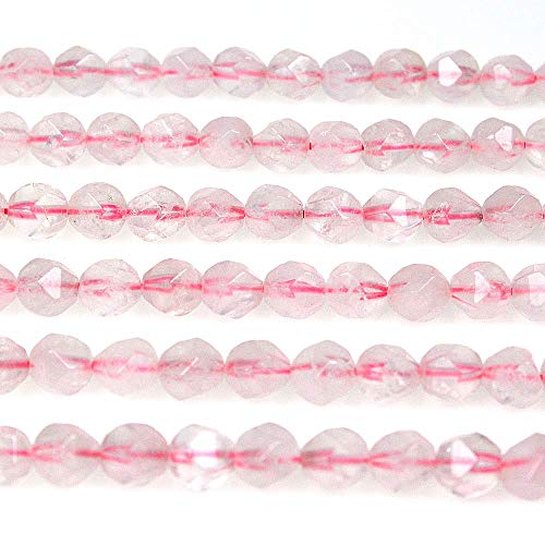 MJDCB Best Sellers Natural Stone Beads Faceted Polygon Rose Quartz Crystal Energy Stone Healing Power for Jewelry Making(8mm) - color: Rose Quartz