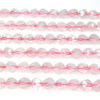 MJDCB Best Sellers Natural Stone Beads Faceted Polygon Rose Quartz Crystal Energy Stone Healing Power for Jewelry Making(8mm) - color: Rose Quartz