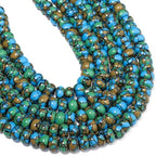 Songxi 5x8mm Natural Flower Malachite Stone Rondelle Beads, 75PCS Spacer Round Loose Abacus Beads for Jewelry Making, Gemstone for Bracelet Necklace Earrings, Arts and Crafts - color: Flower Malachite